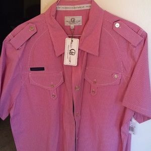 Mens red & white checked shirt perfect for the 4th